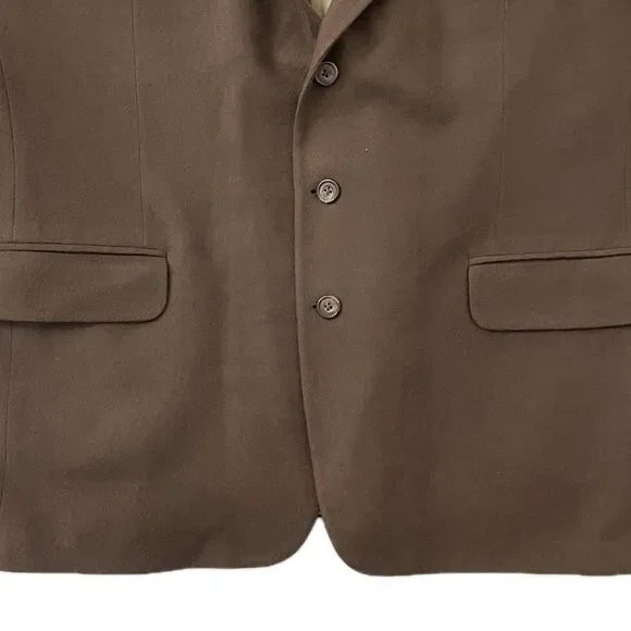 Oscar de la Renta Blazer Mens 48 R Brown Cashmere Blend Lambswool Sport Coat